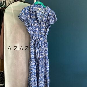 Floral Cinched Floral Printed Midi Dress